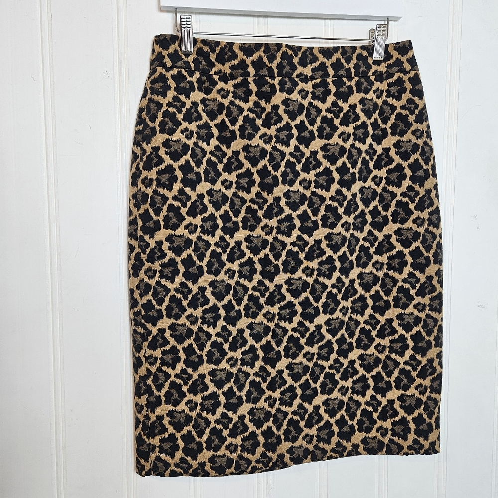 Talbots Cheetah Print A-Line Skirt 10P Canvas Petite Leopard Above Knee - Picture 2 of 14